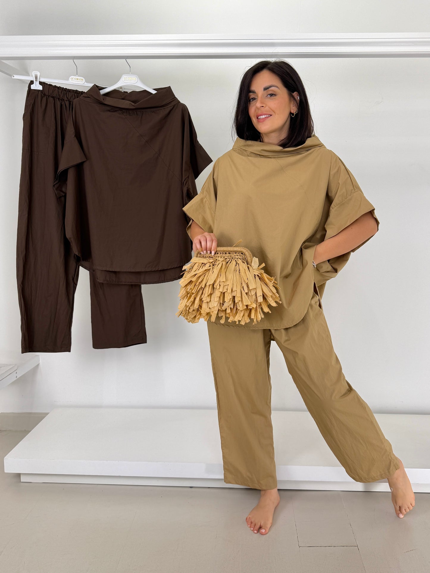 FLO&POI Pantalone basic tessuto camicia