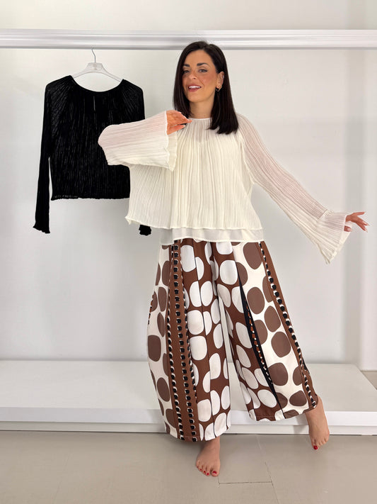 Maglia in filo effetto plissé