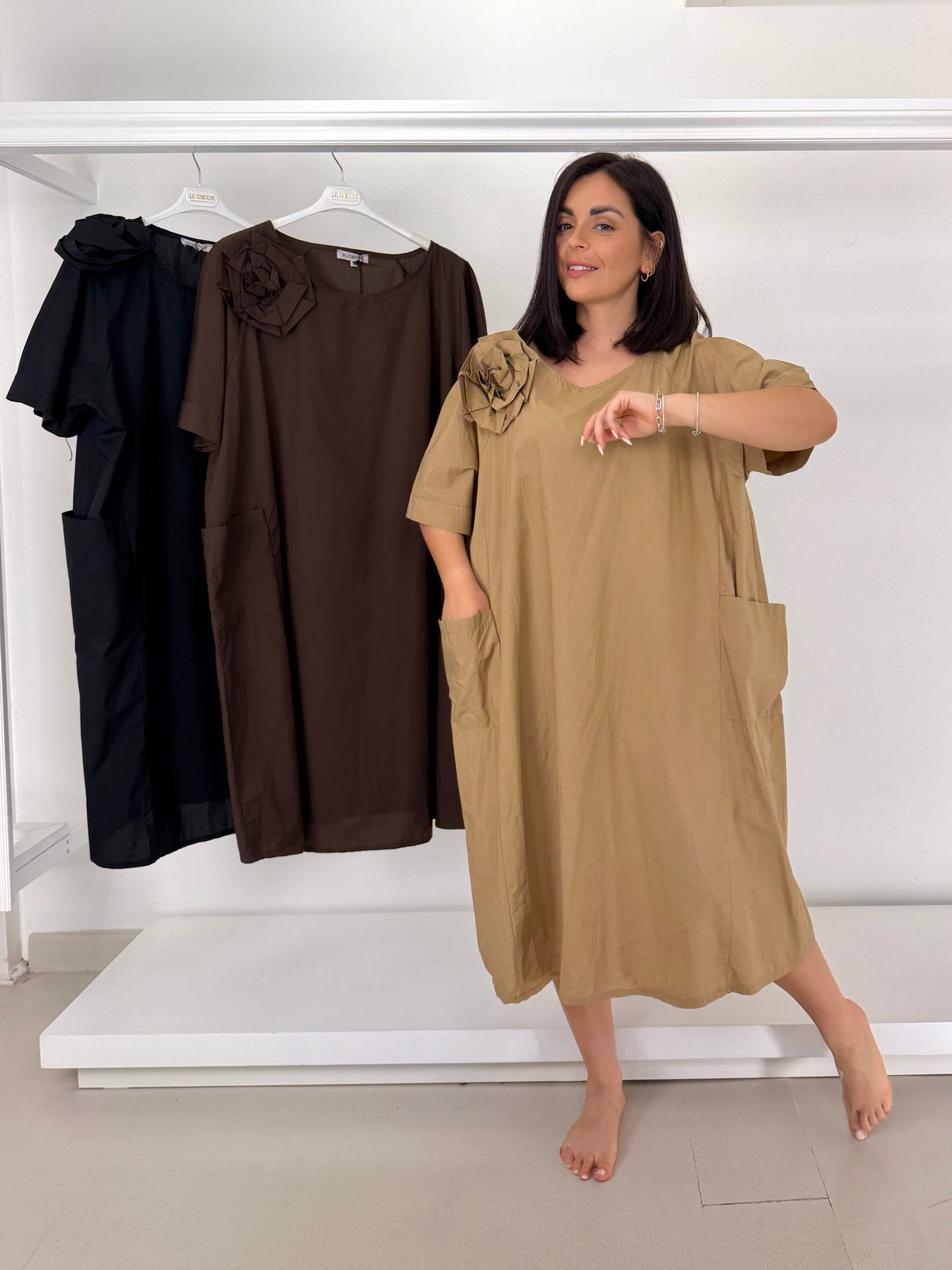 FLO&POI Abito ovetto tessuto camicia