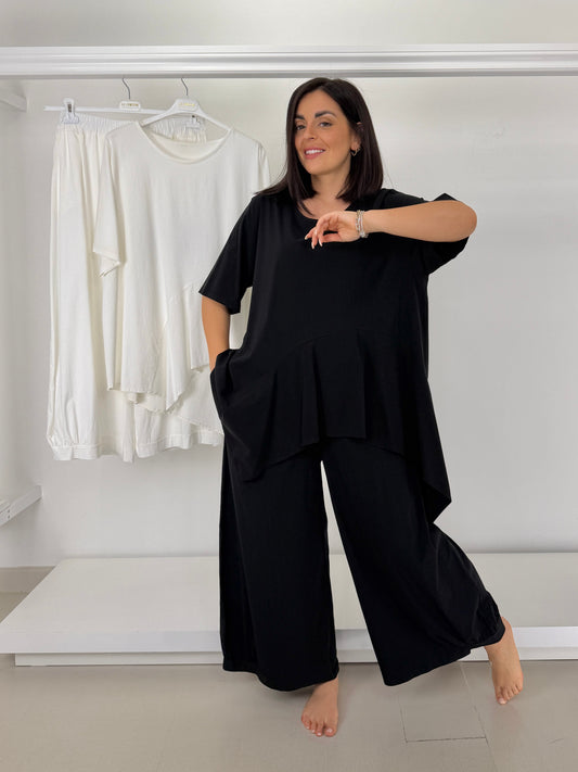 Pantalone in bengalina lato arricciato