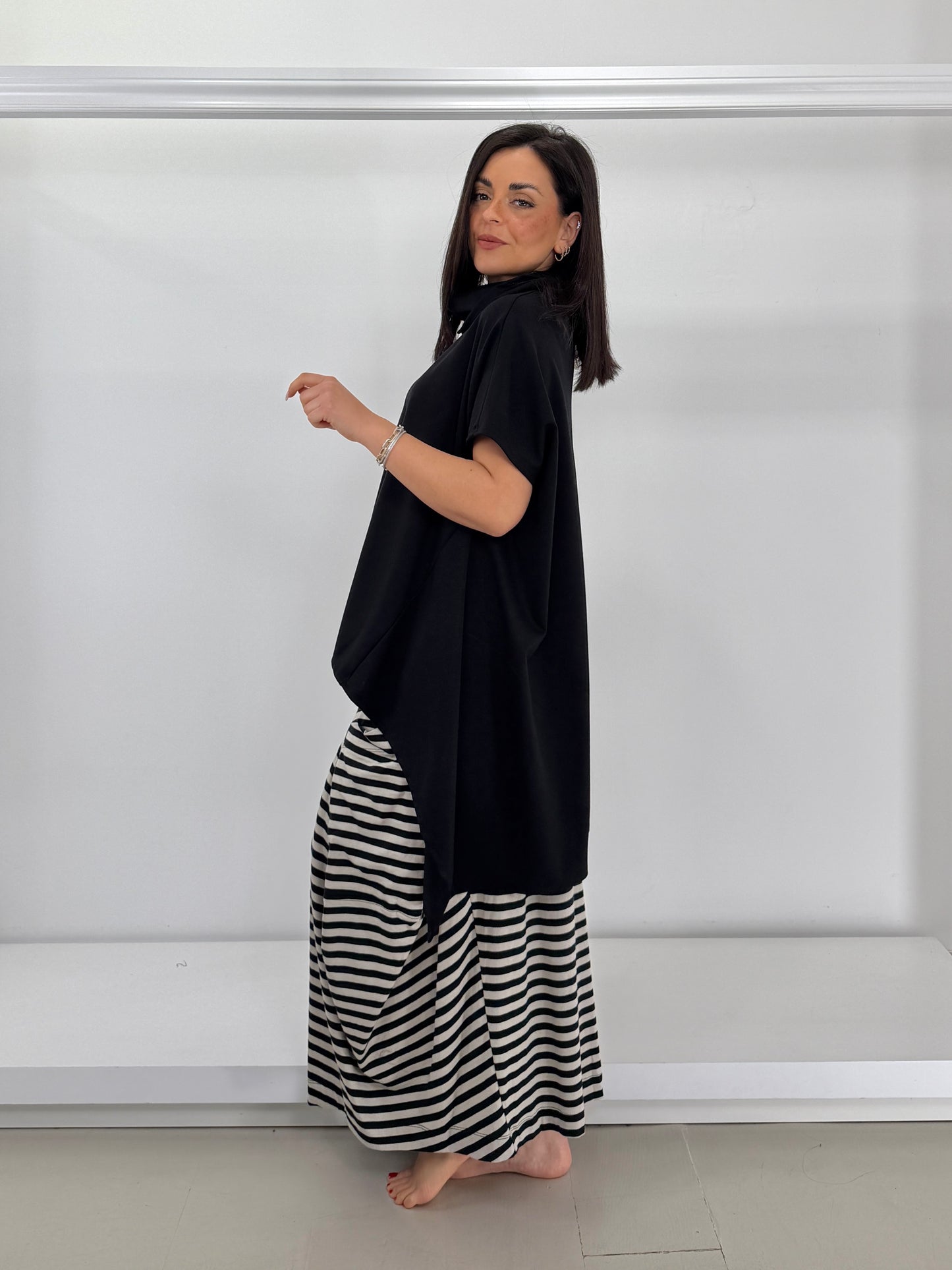Gilet in punto roma collo ad anello