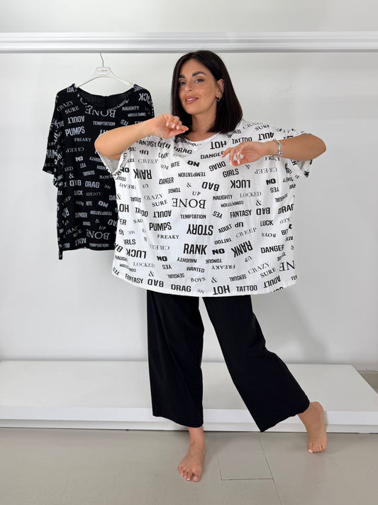 T-shirt basic scatoletta con stampa