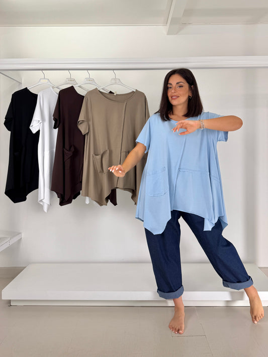 T-shirt tagli laser e taschino