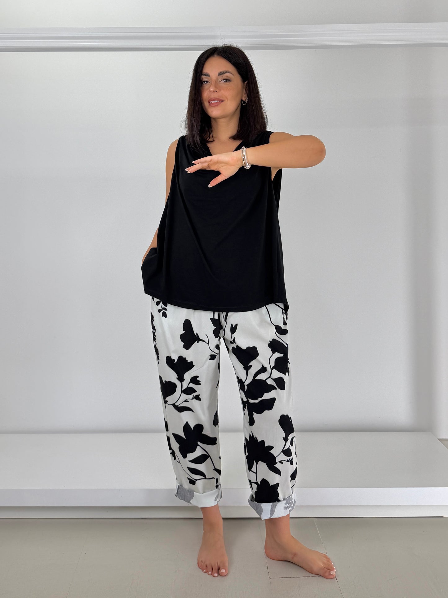 Pantalone fantasia in cotone leggero