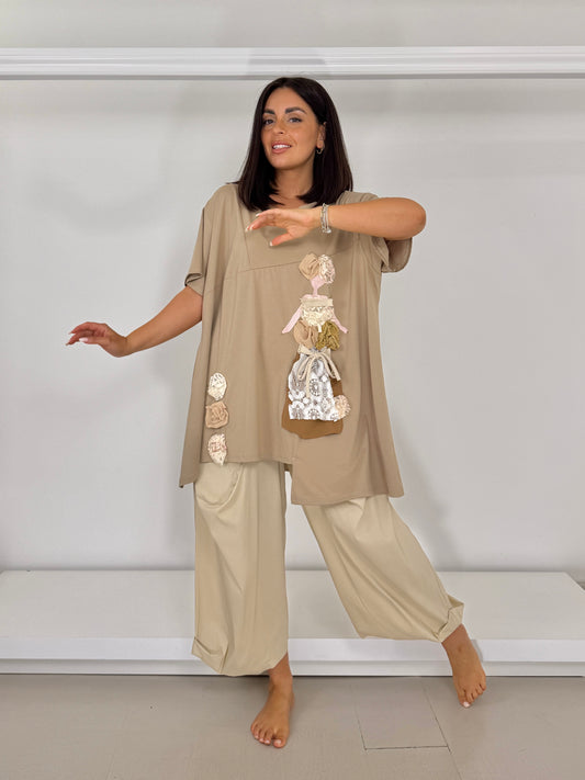 Pantalone in bengalina tasca davanti