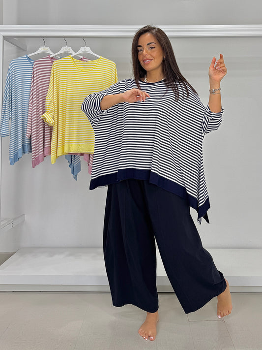 Maglia righe asimmetrica