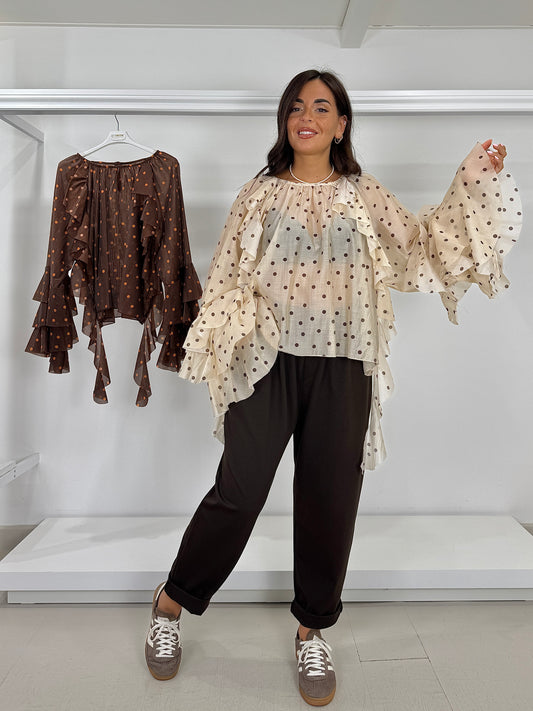 Casacca voile manica balze - bolli