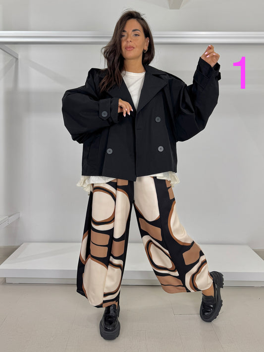 Pantalone gamba larga ovetto fantasia