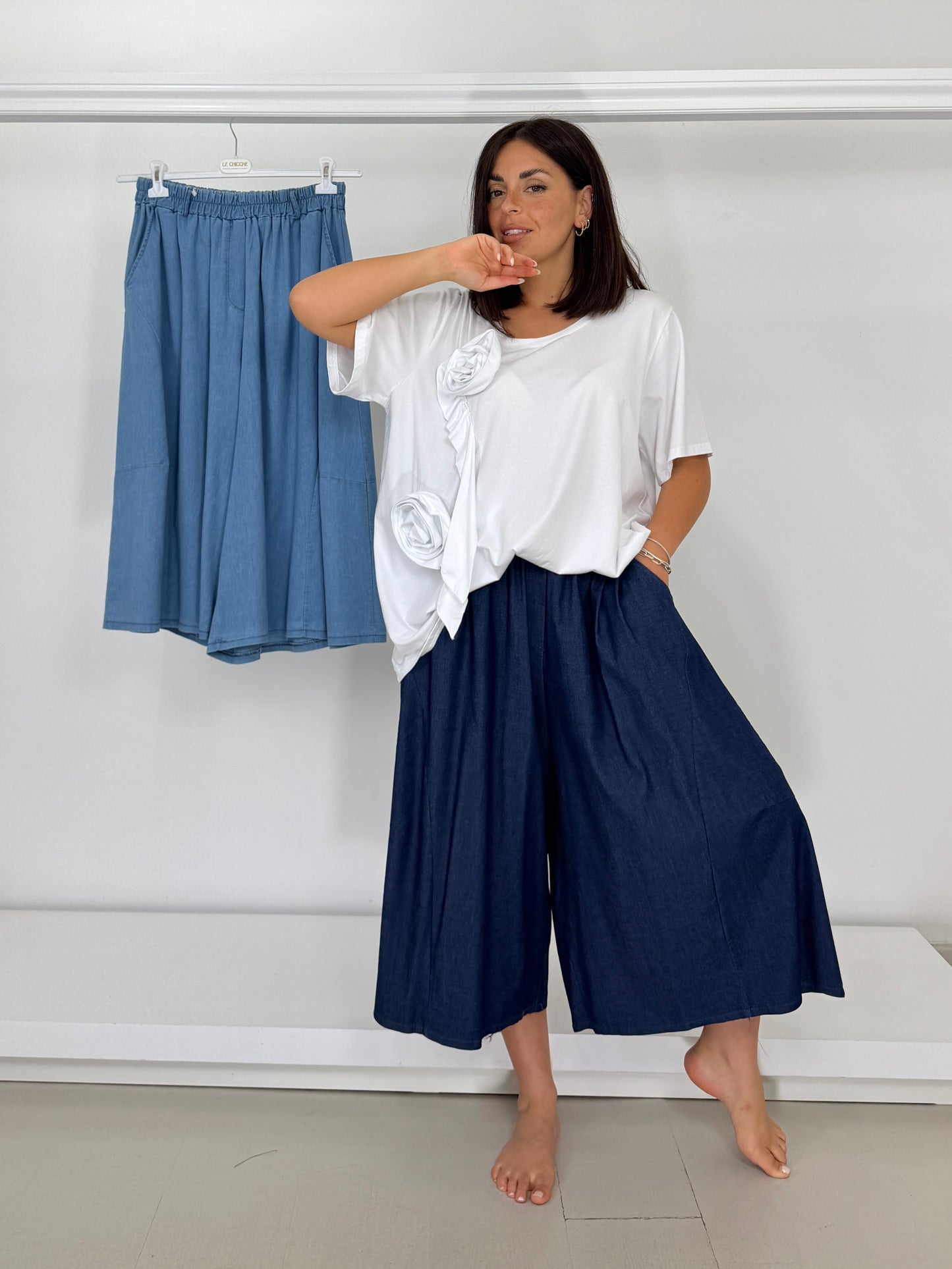 Gonnapantalone in jeans leggero