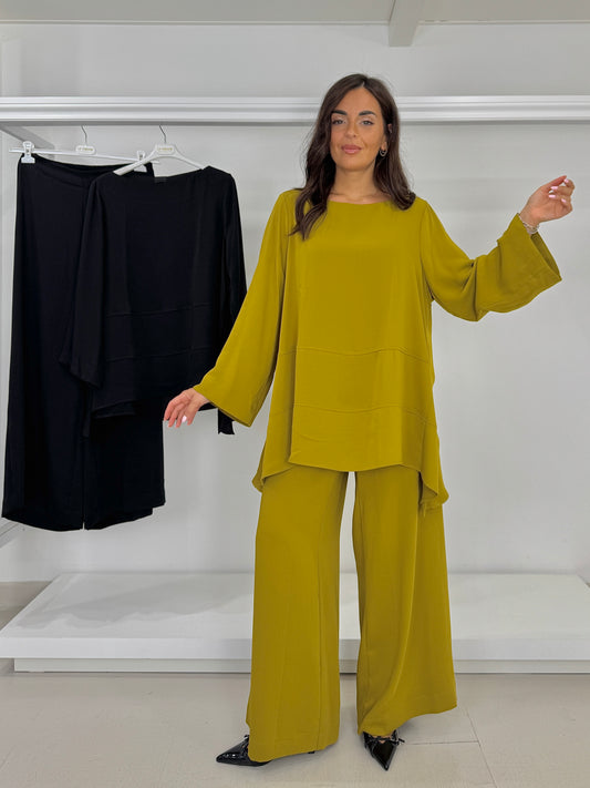 MAT Pantalone scivolato gamba larga