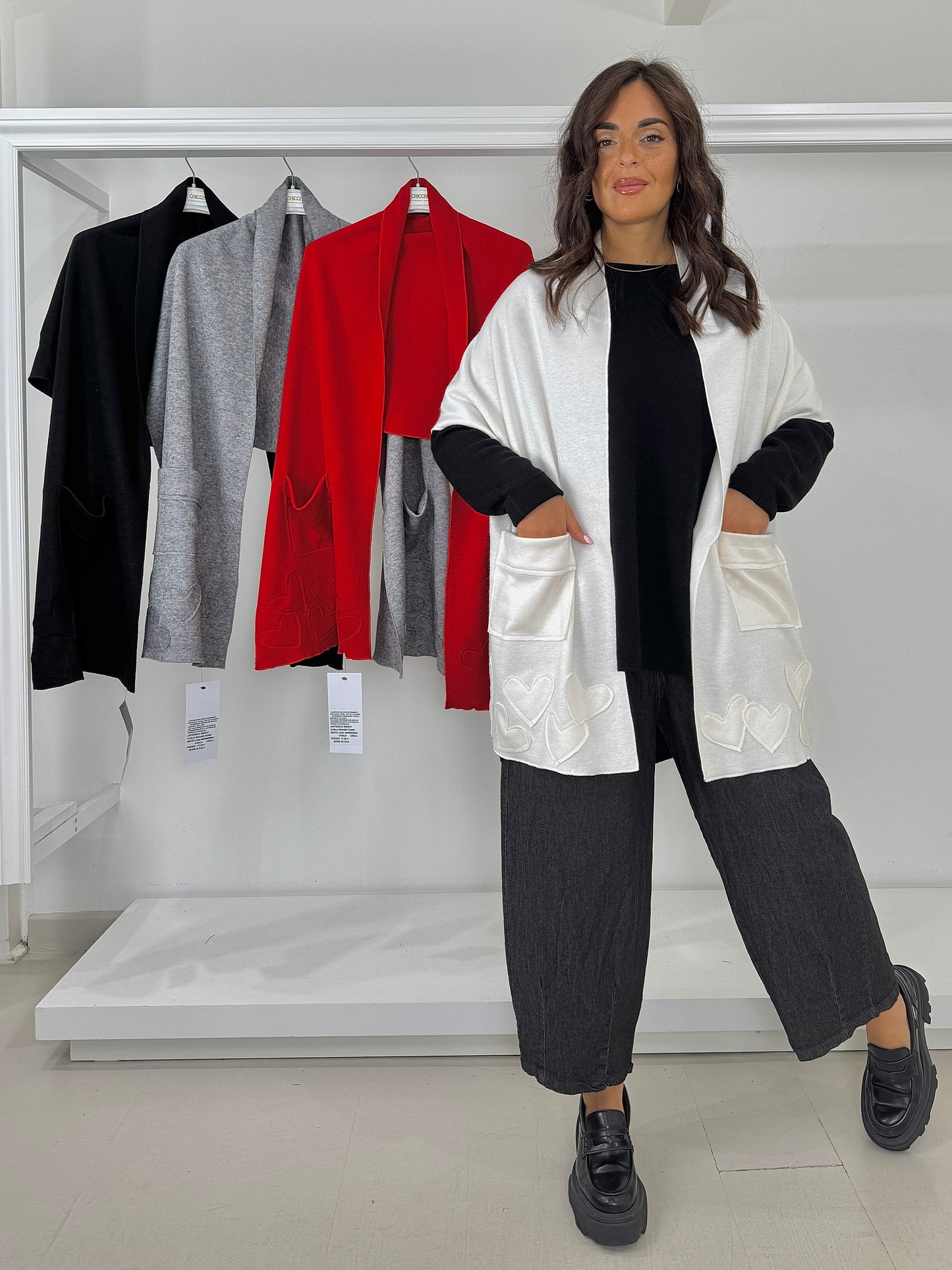 Pantalone ovetto effetto jeans elasticizzato