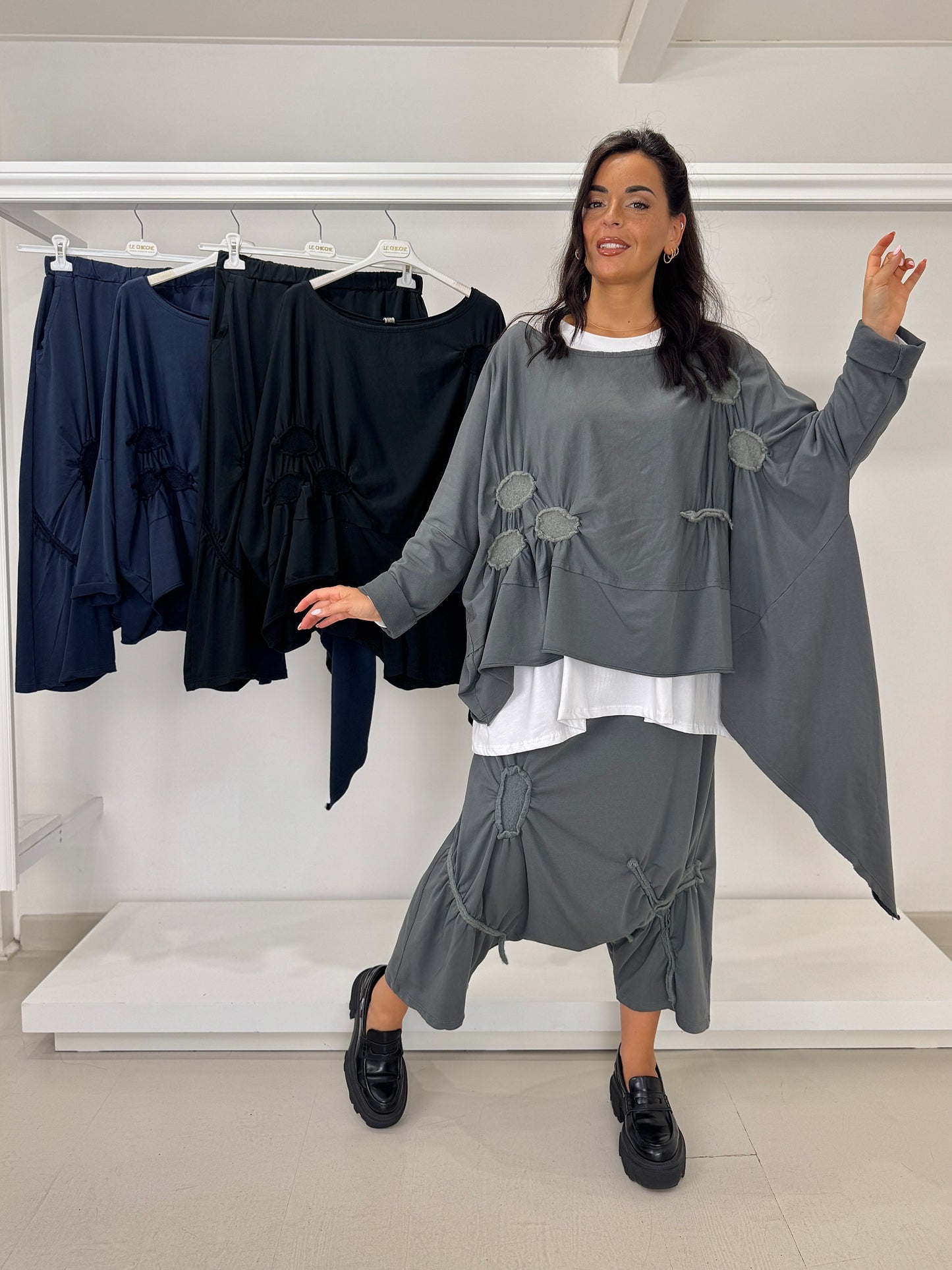 Maglia garzata bolle arricciate