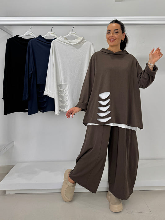 Maglia garzata tagli laser