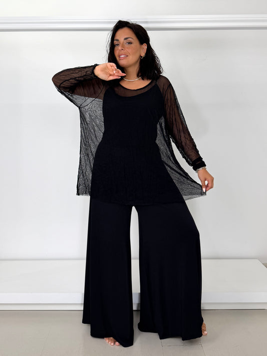 E.D. maglia in tulle stropicciato elasticizzato