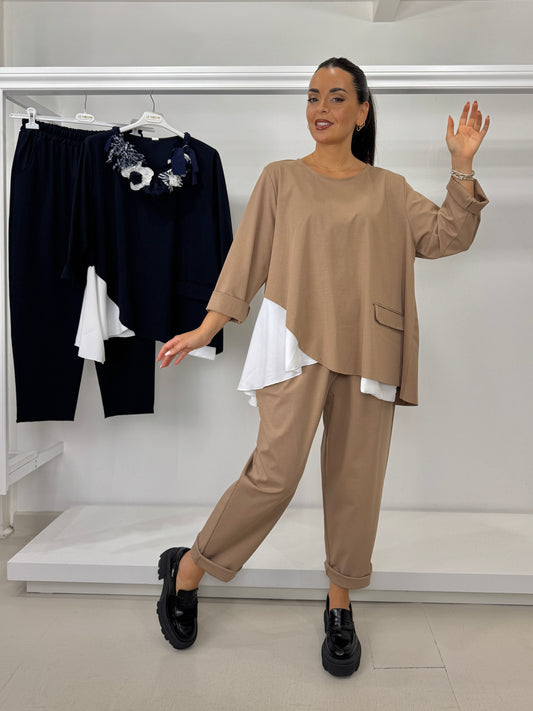 Pantalone over in punto milano cotone