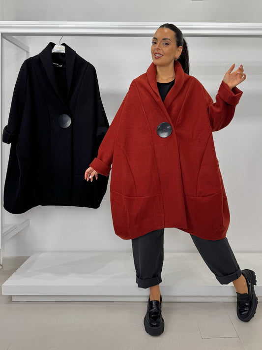 GHUNGROO Cappotto over bottone grande