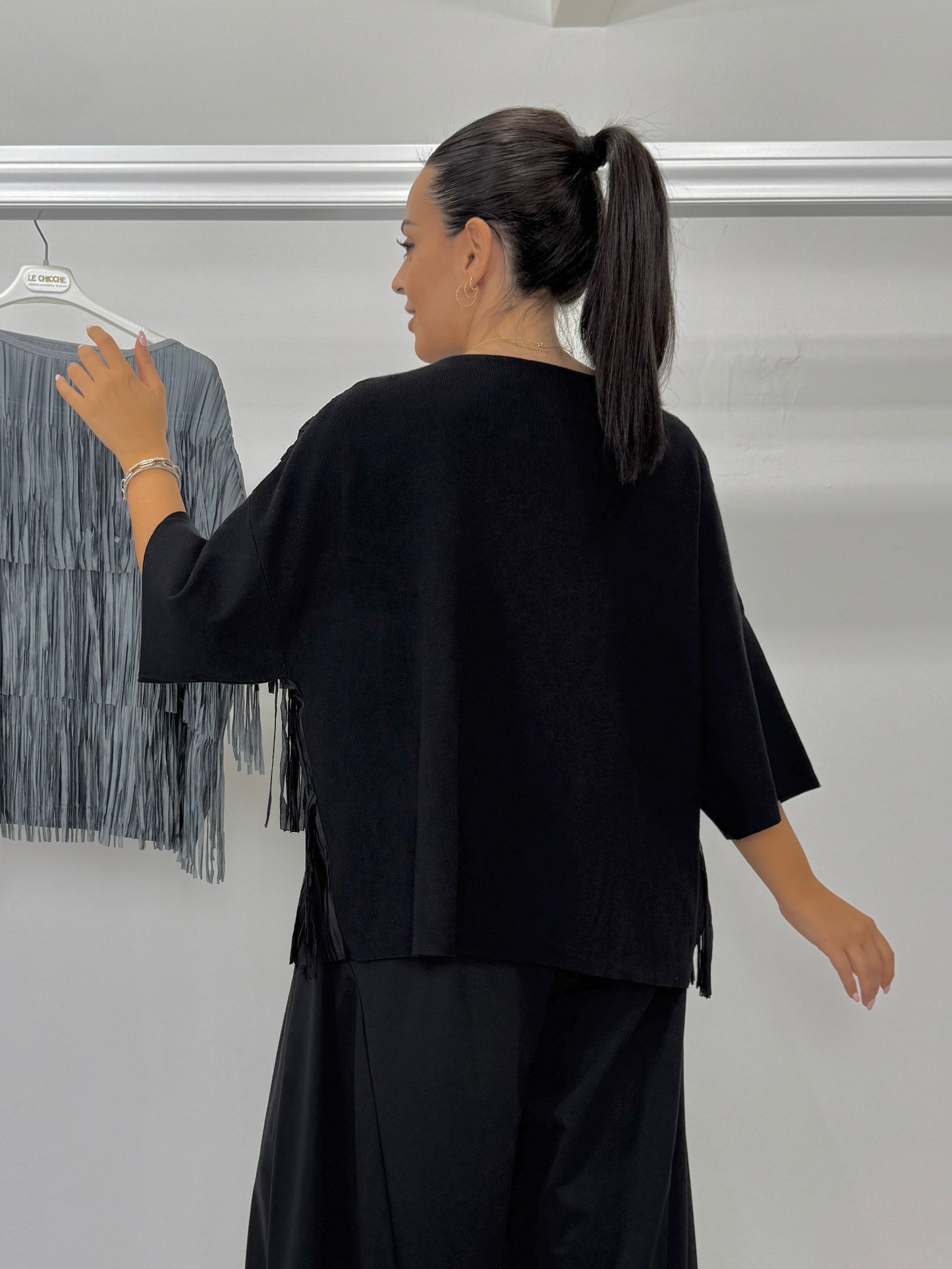 Pullover scatoletta frange