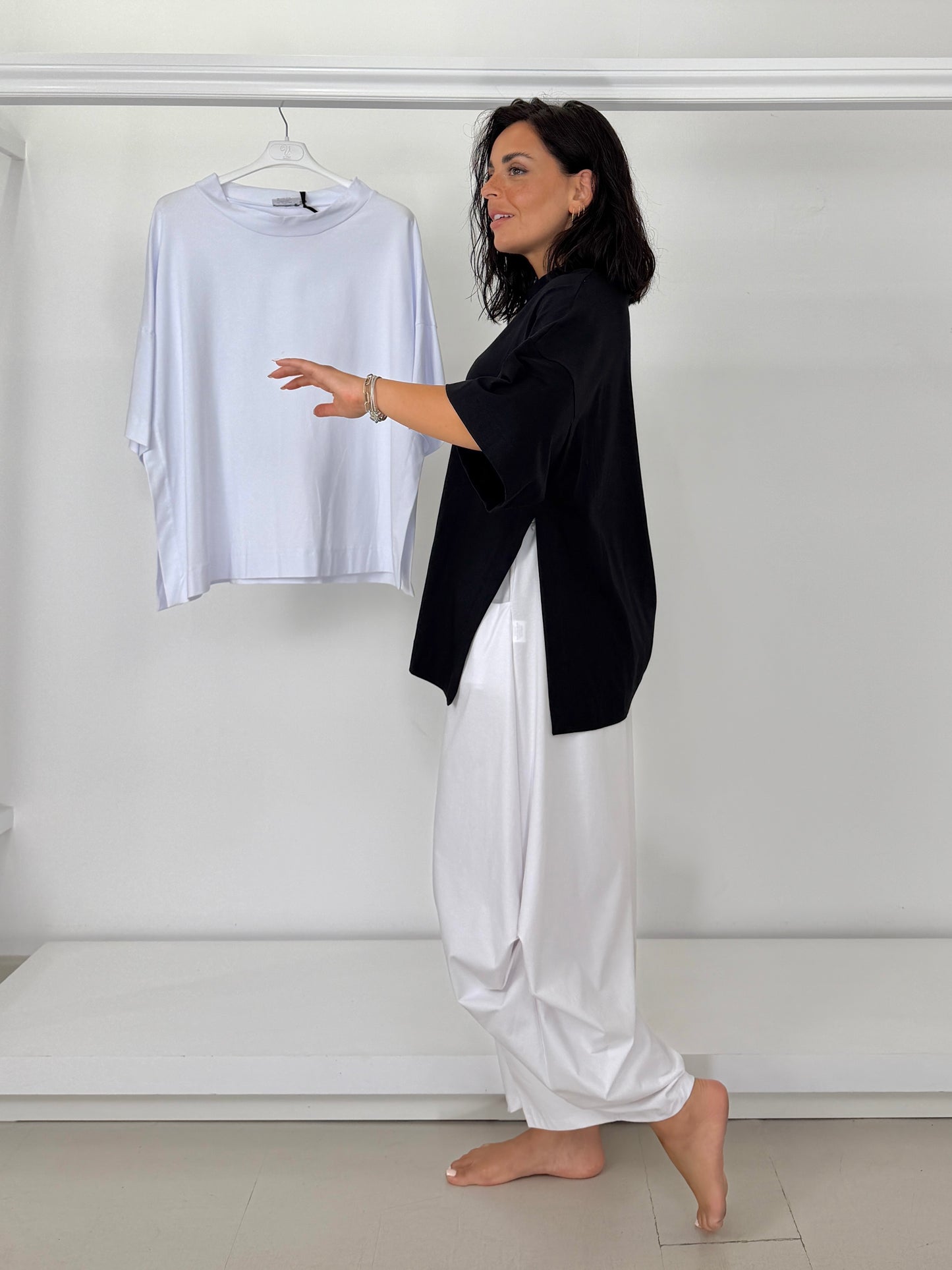 MY DAY t-shirt motivo collo e spacchi