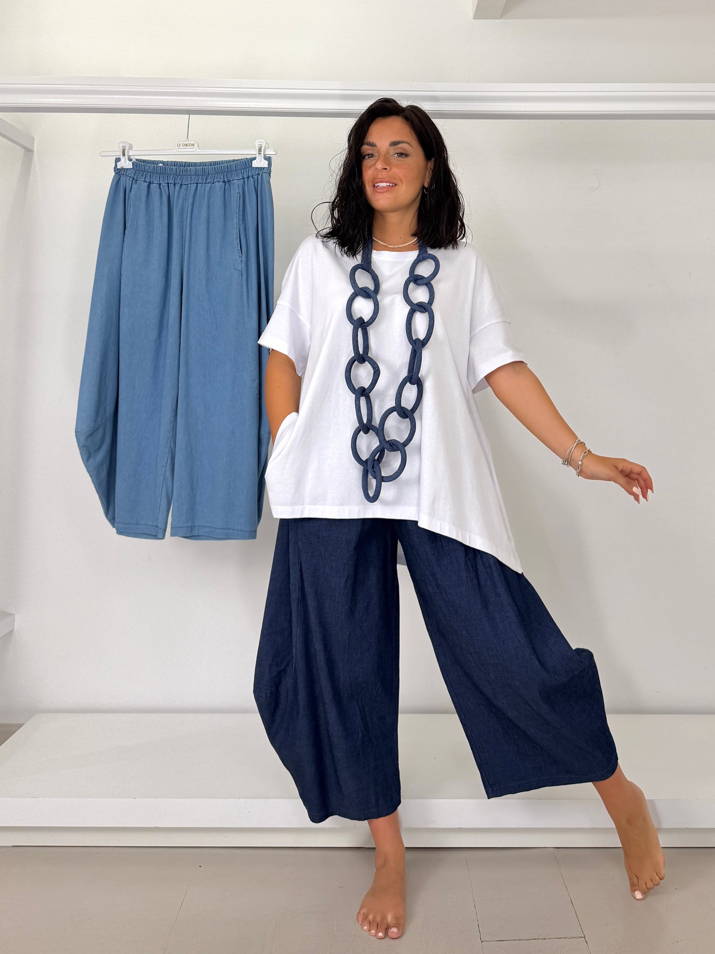 Pantalone baloon in jeans leggero