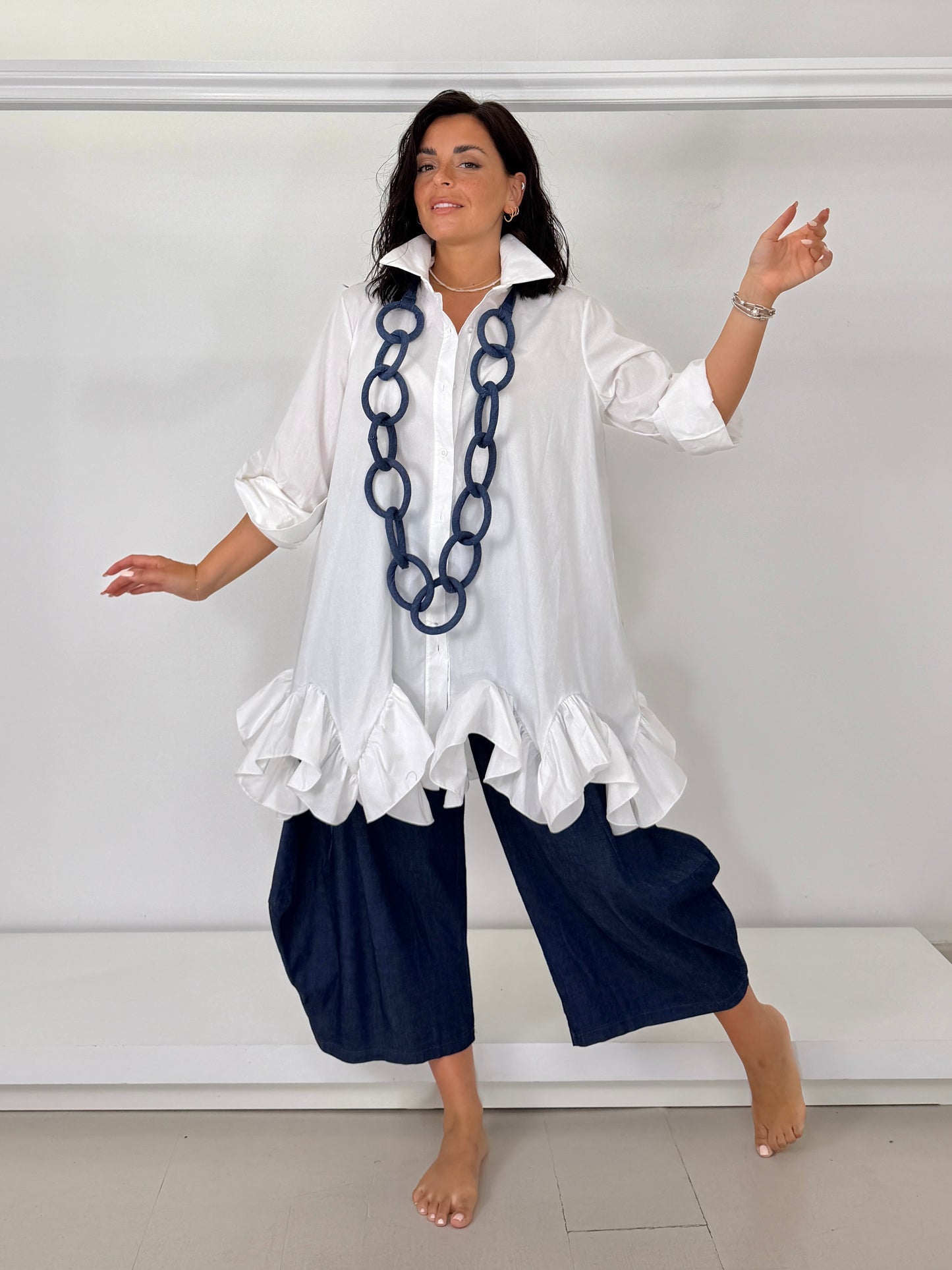 Camicia fondo rouches