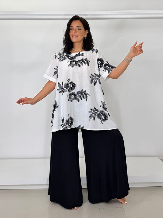 Casacca svasata con ricamo