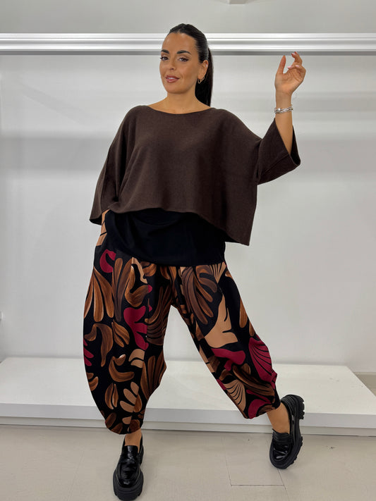 Pantalone over ovetto fantasia