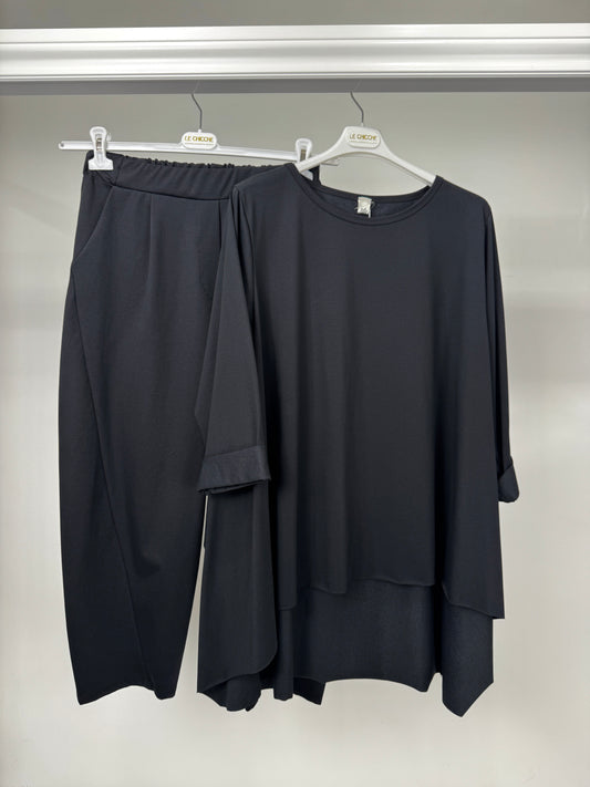 Pantalone punto milano motivo diagonale