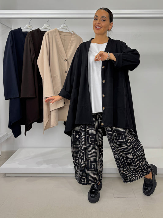Maxi cardigan trapezio