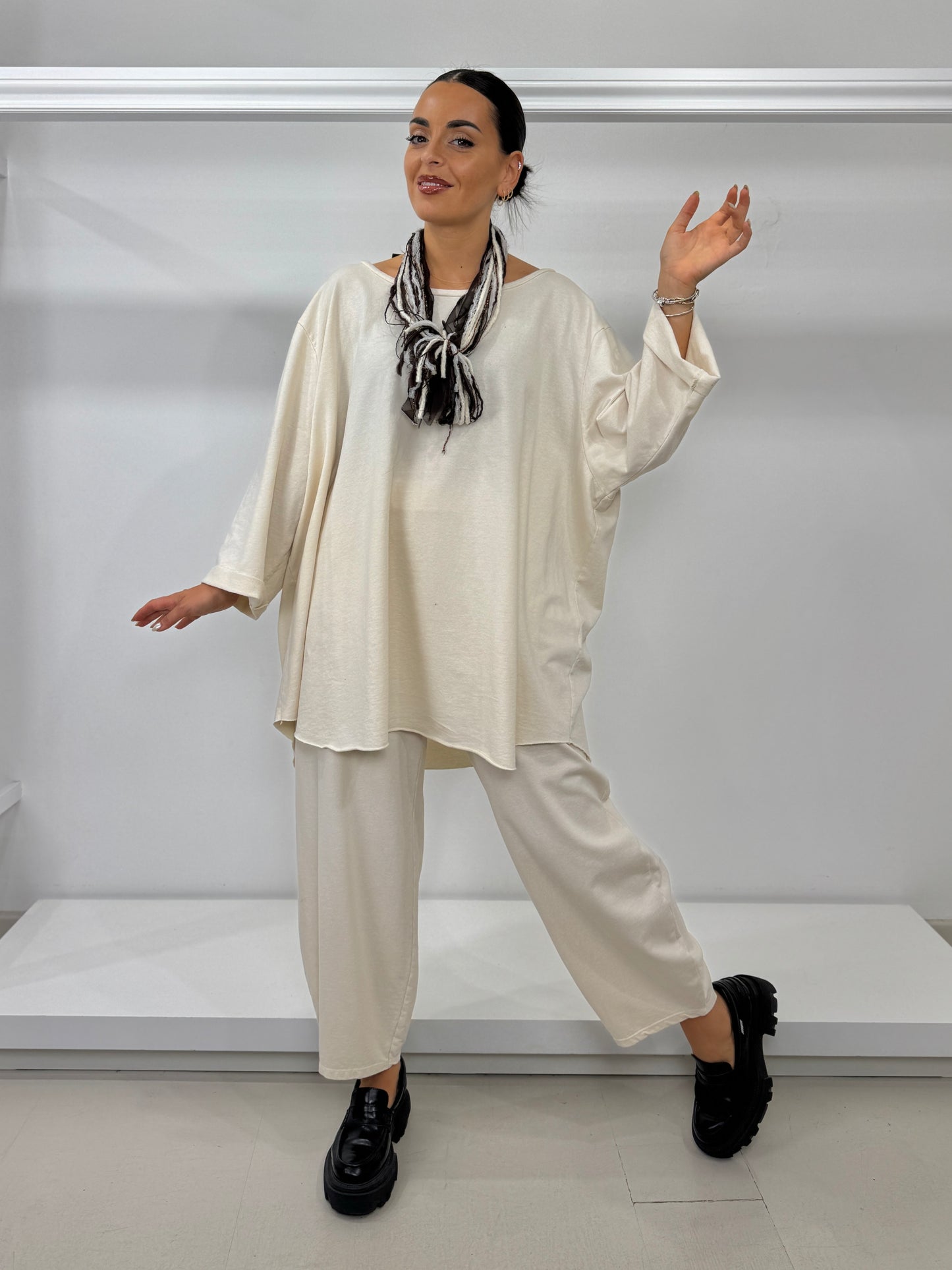 XXLAFEMME Pantalone garzato ovetto