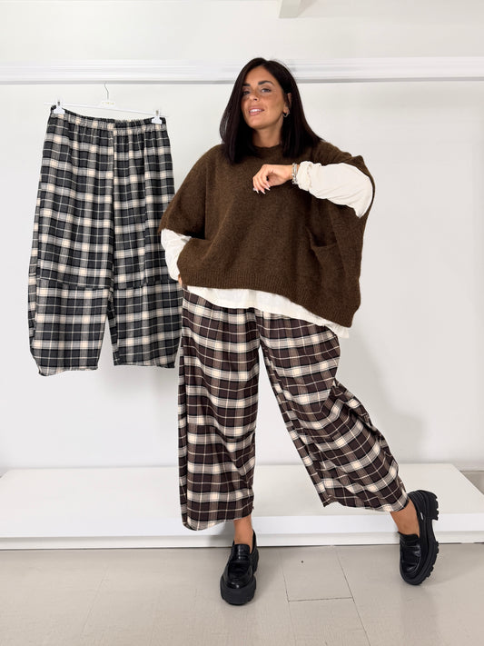 Pantalone gamba larga ovetto scozzese