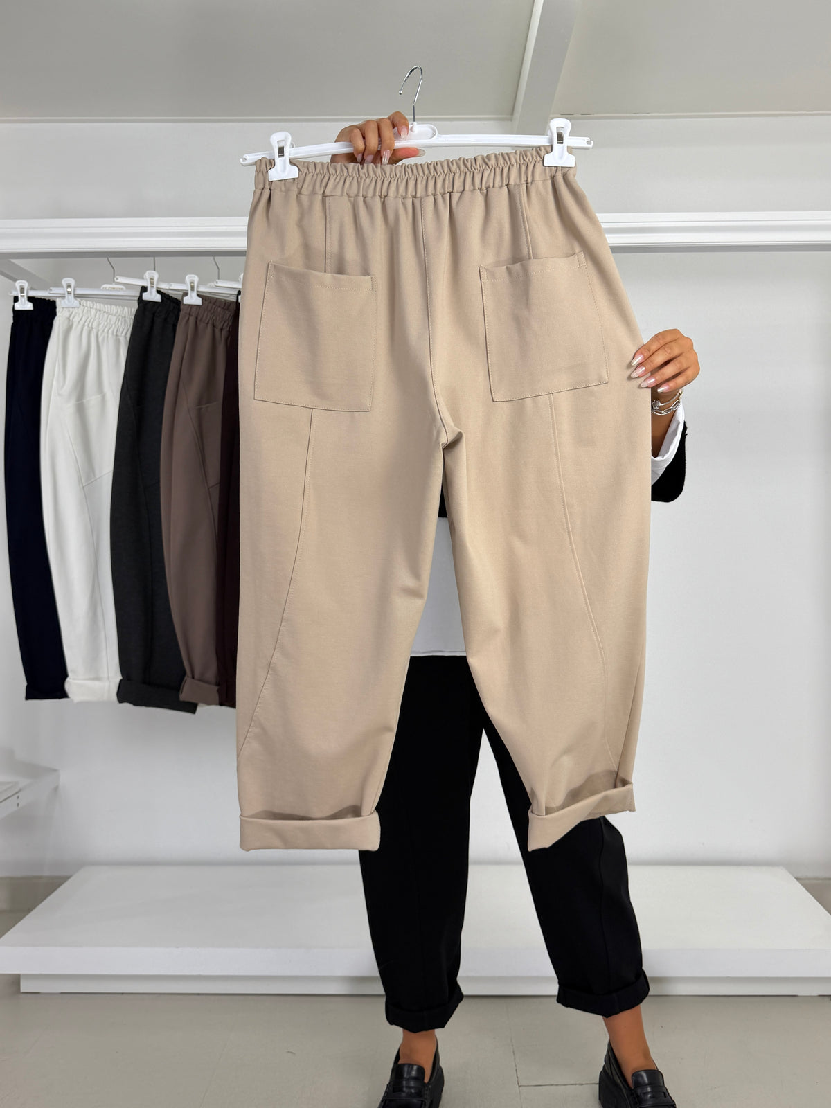 Pantalone over punto milano motivo tasche