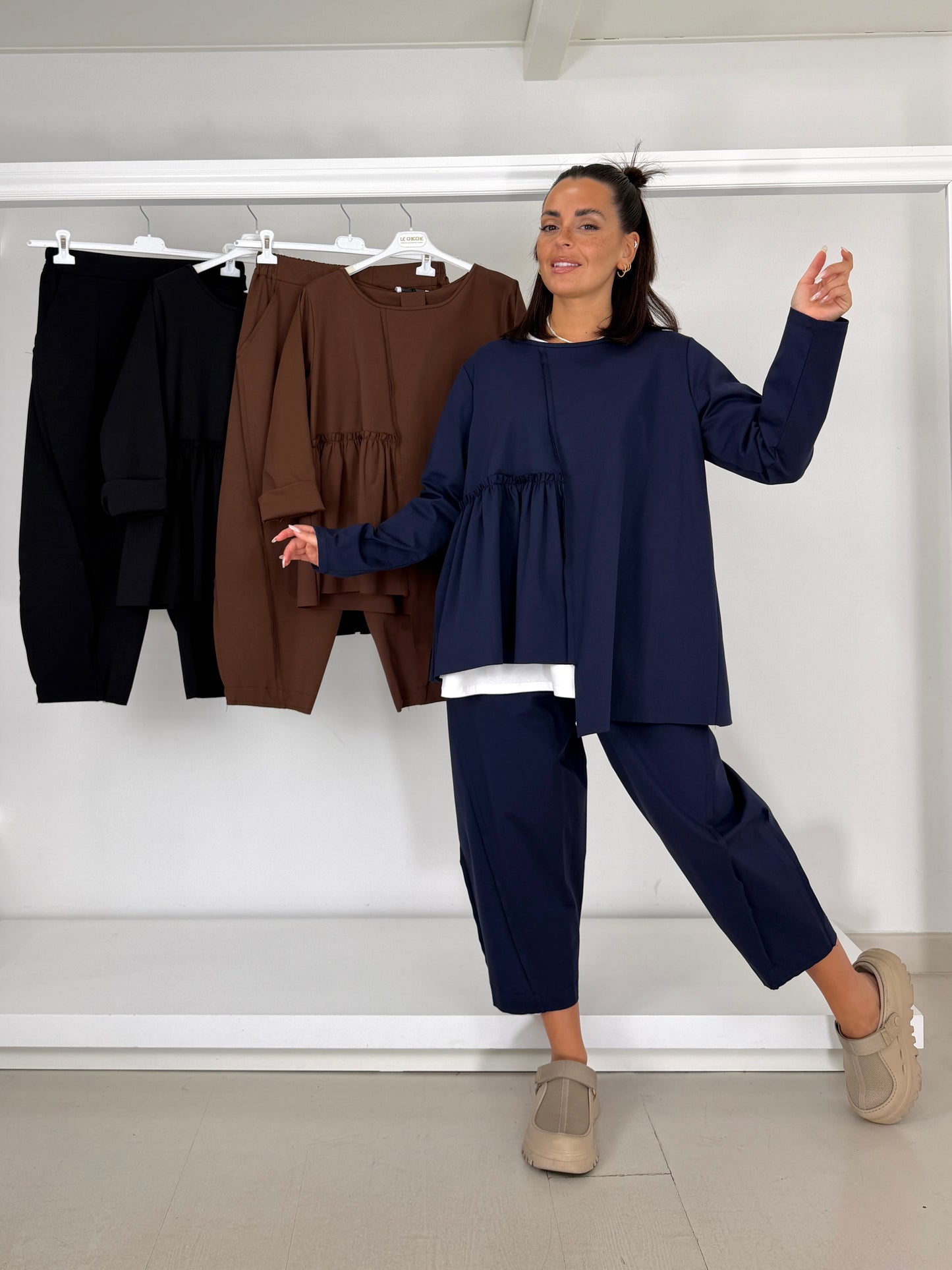 Pantalone punto roma cucitura diagonale - versione piccola