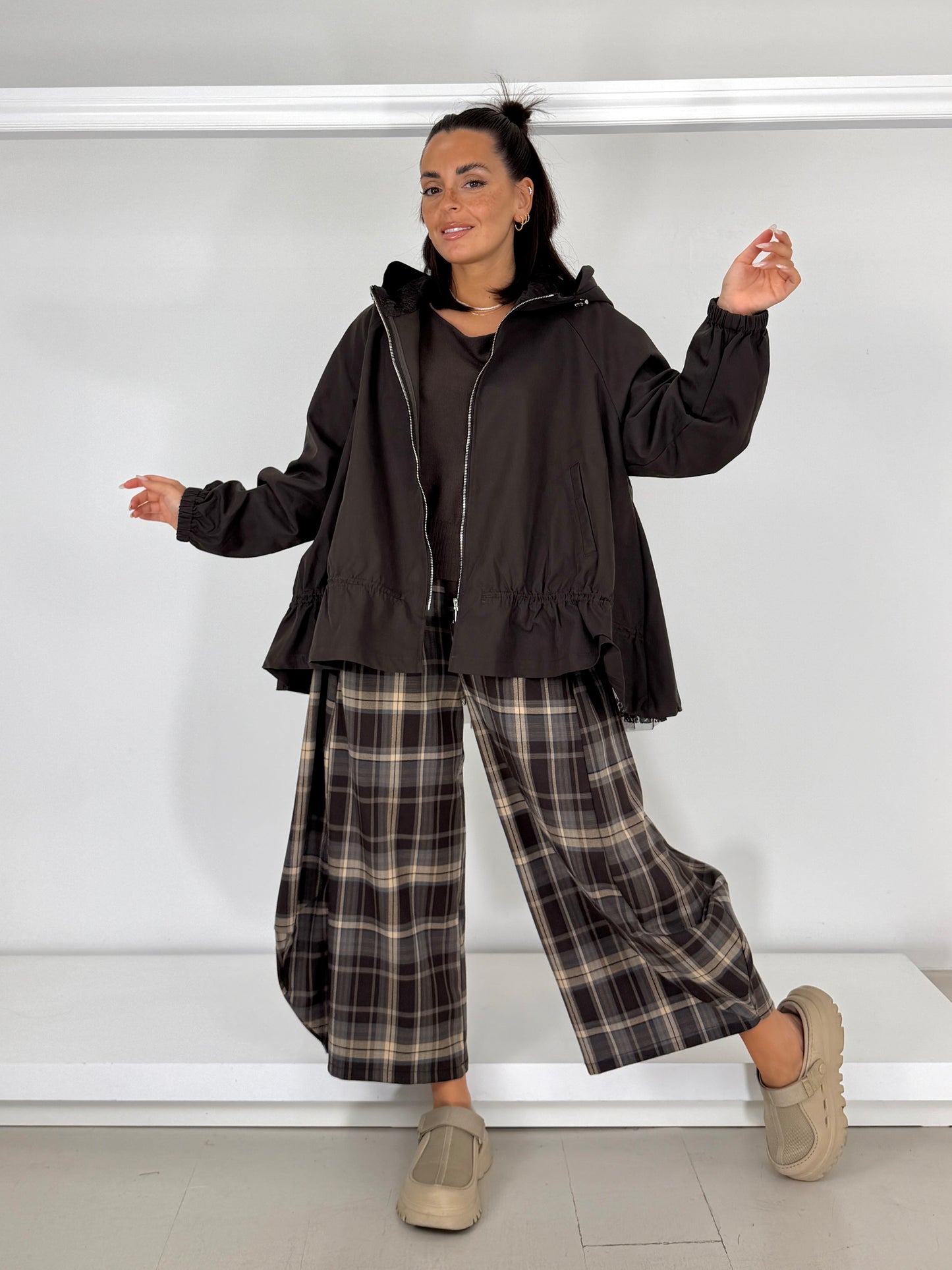 Pantalone quadri baloon