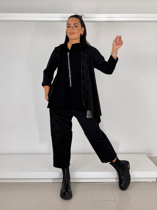 WENDY TRENDY Giacca tre tessuti con cerniera