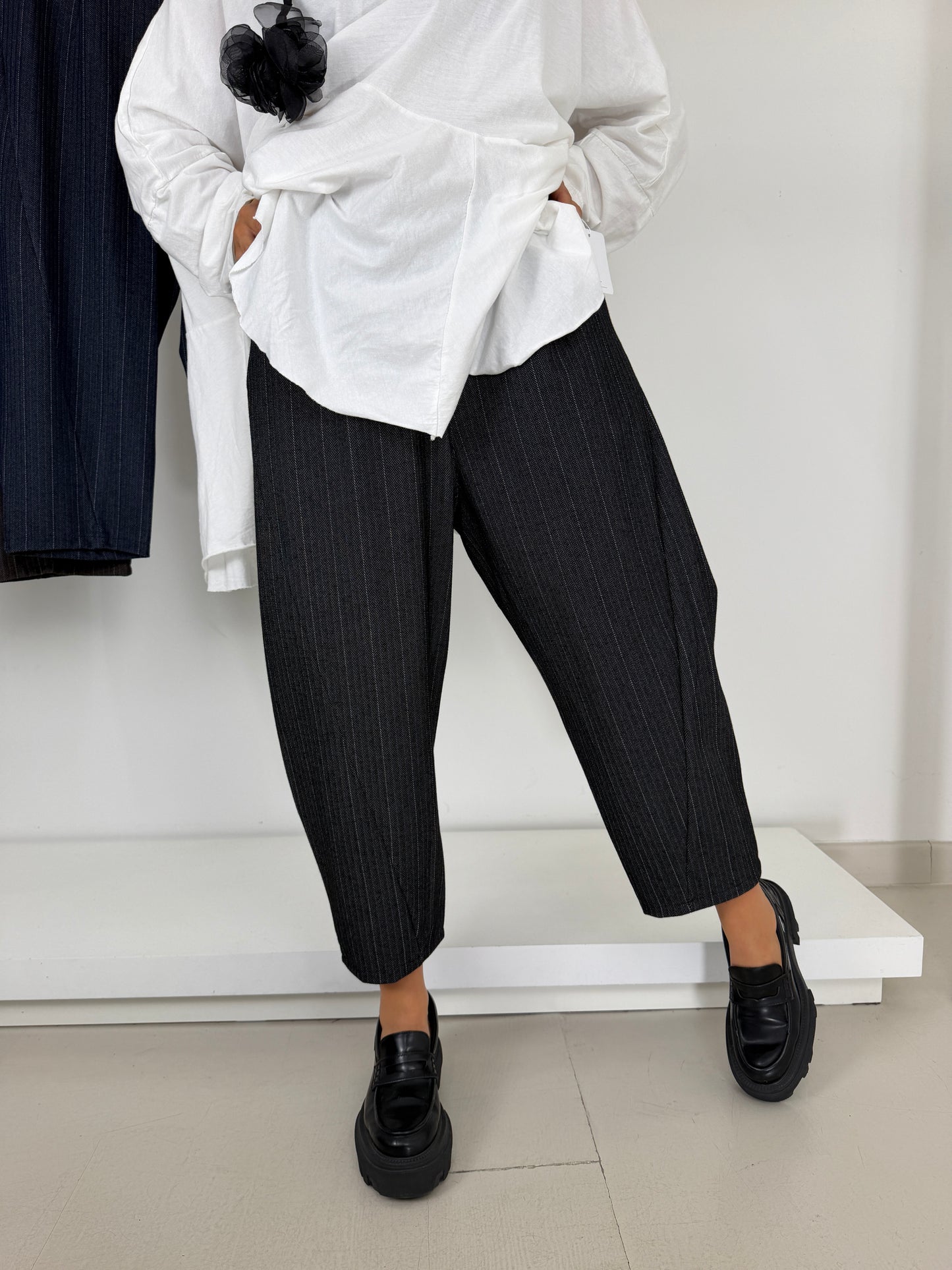 Pantalone spinato motivo diagonale