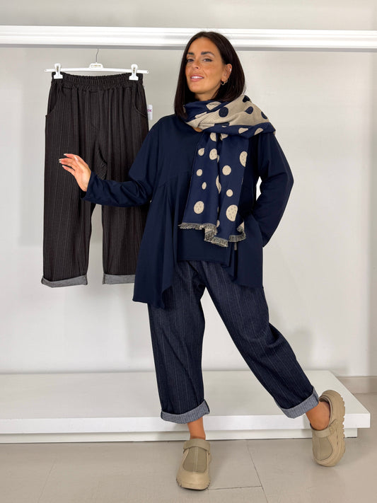 Pantalone over spinato