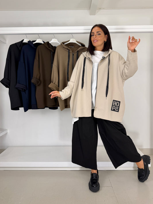 Giacca in neoprene a ovetto con cerniera
