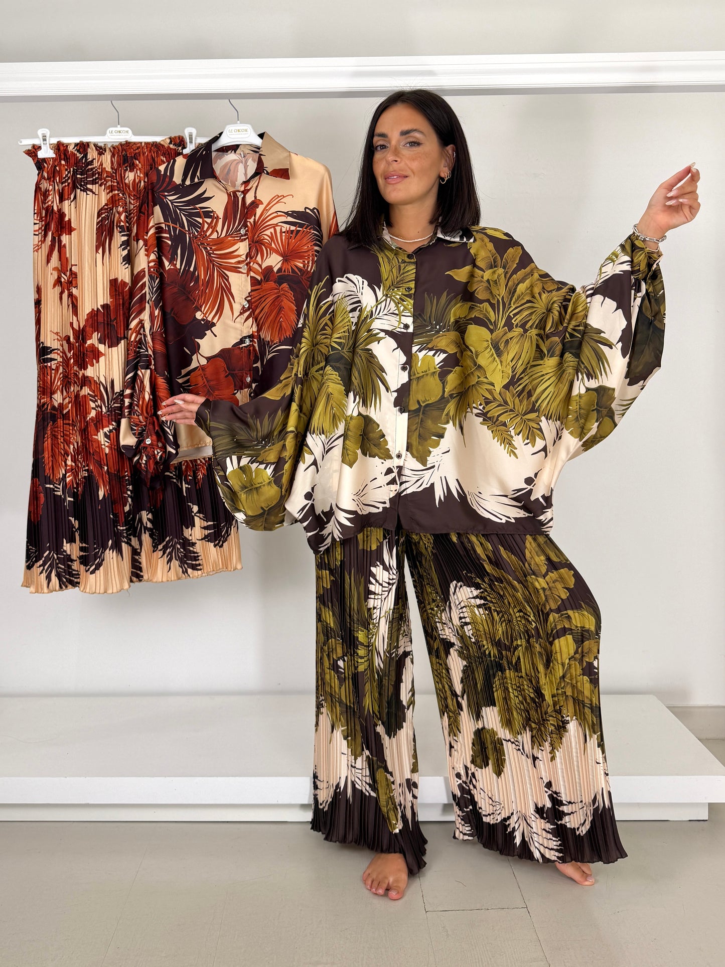 Camicia in raso fantasia