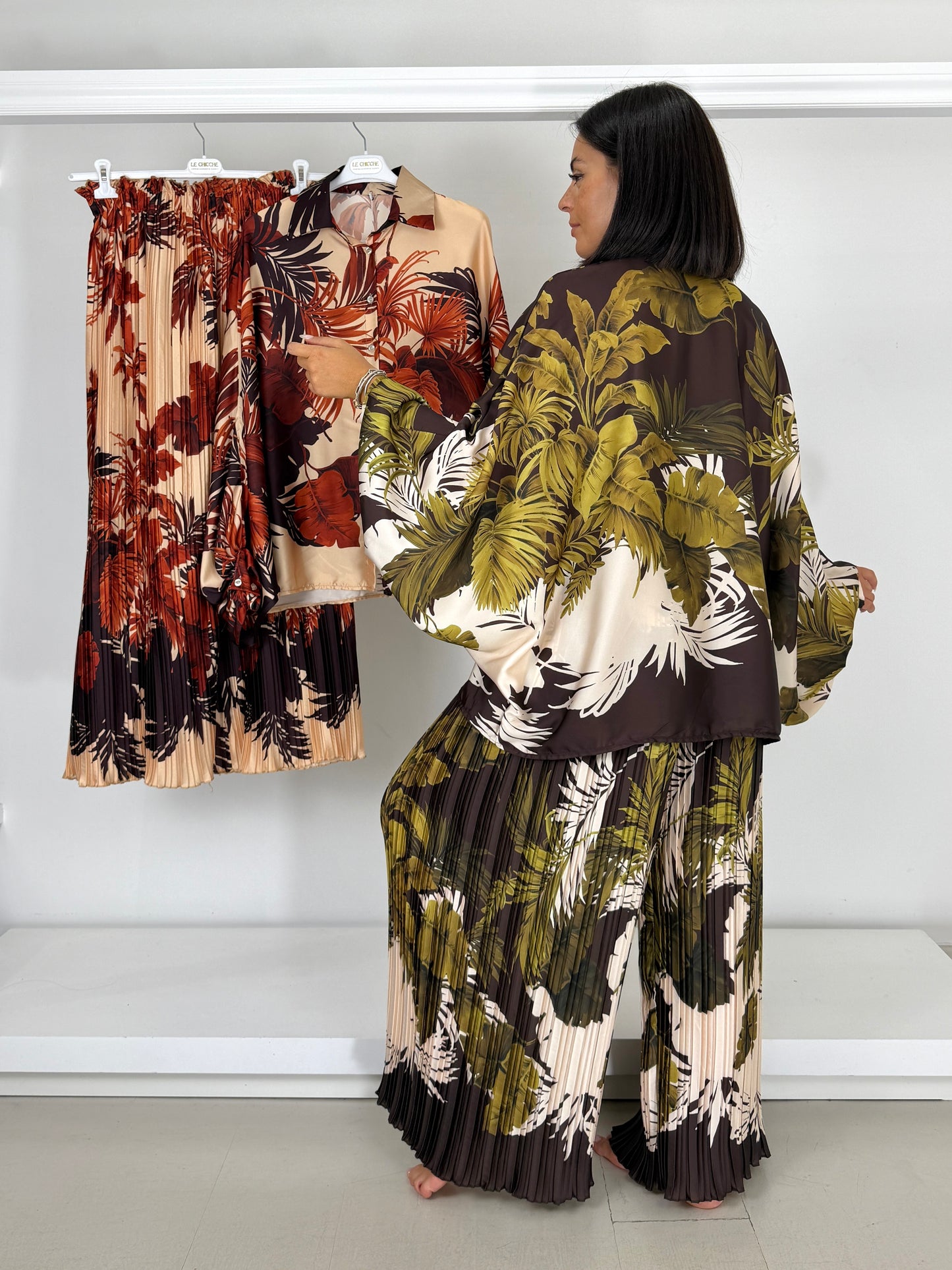 Camicia in raso fantasia