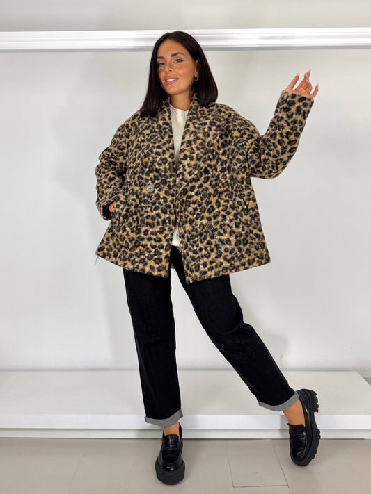 MAT giacca doppiopetto animalier