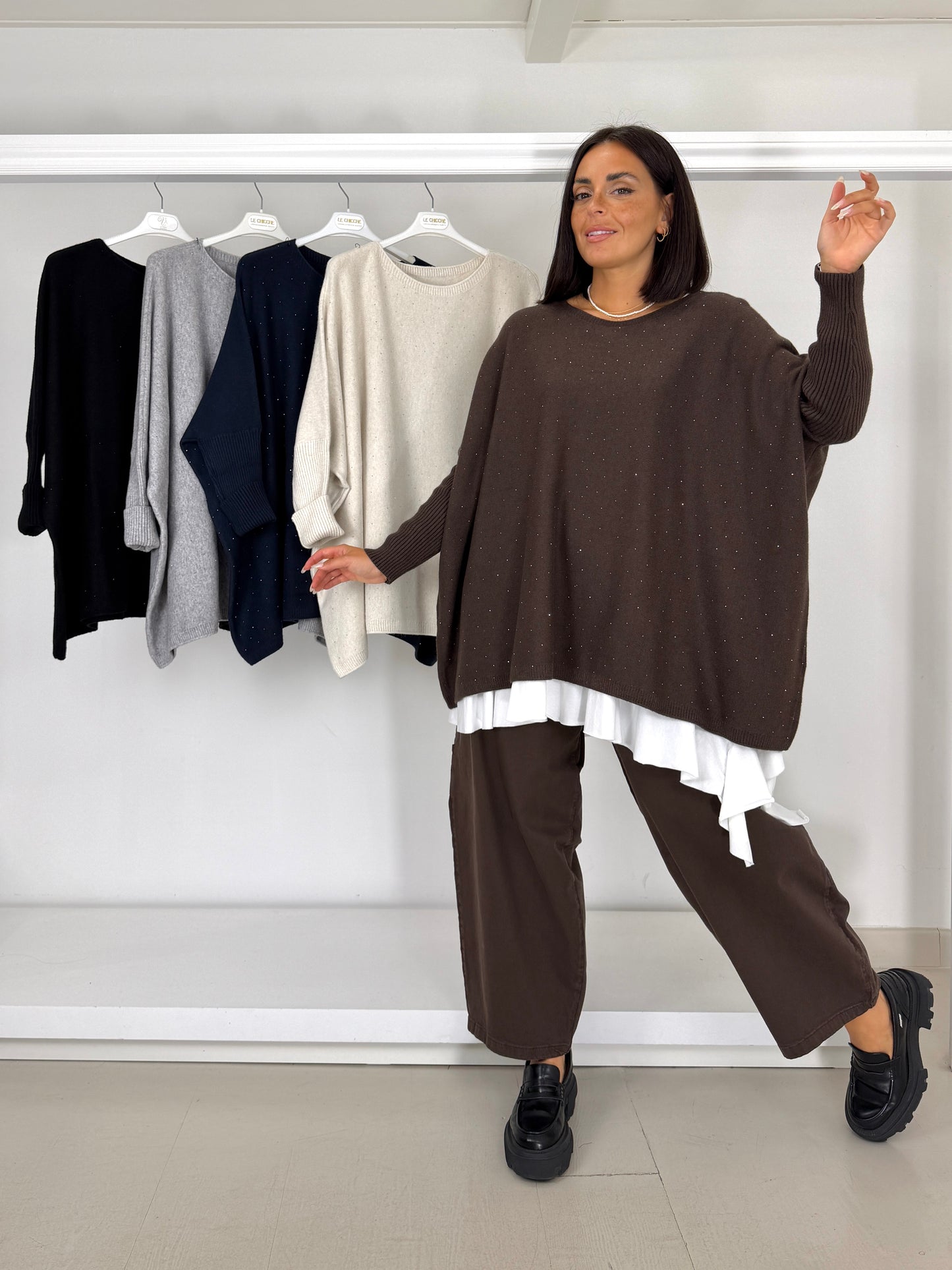 Maxi pullover punti luce