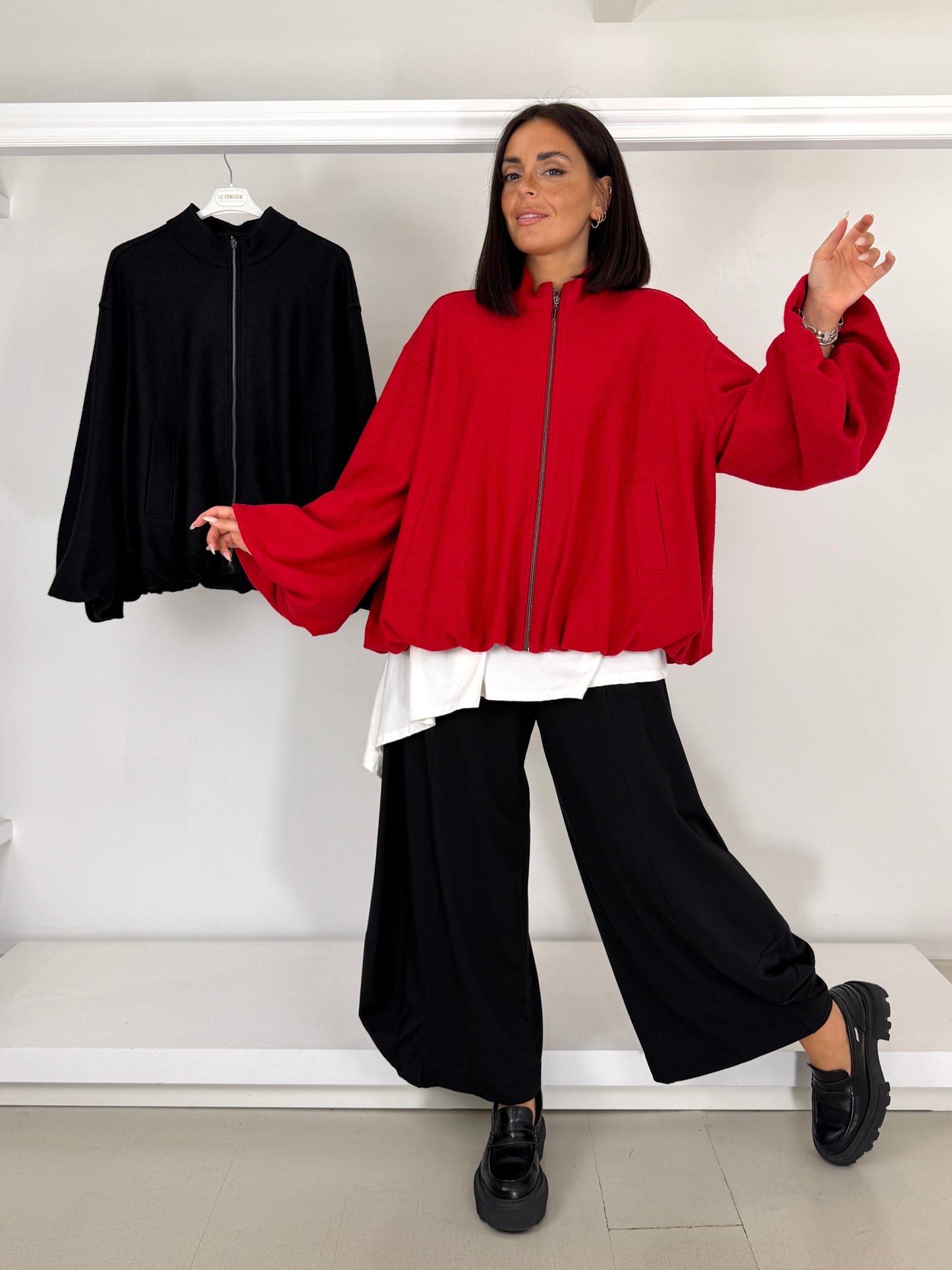 NOEN giacca bomber effetto boucle