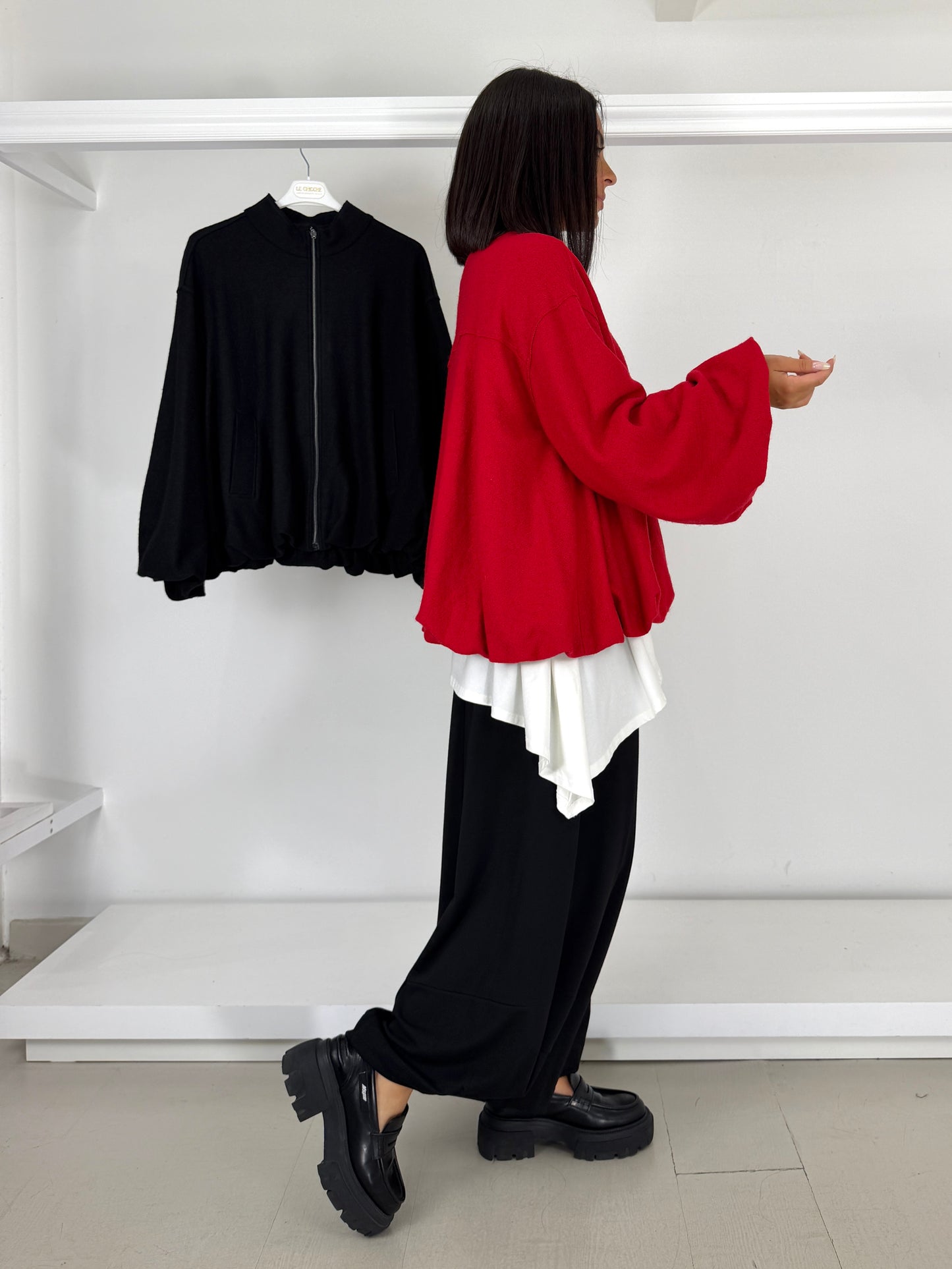 NOEN giacca bomber effetto boucle