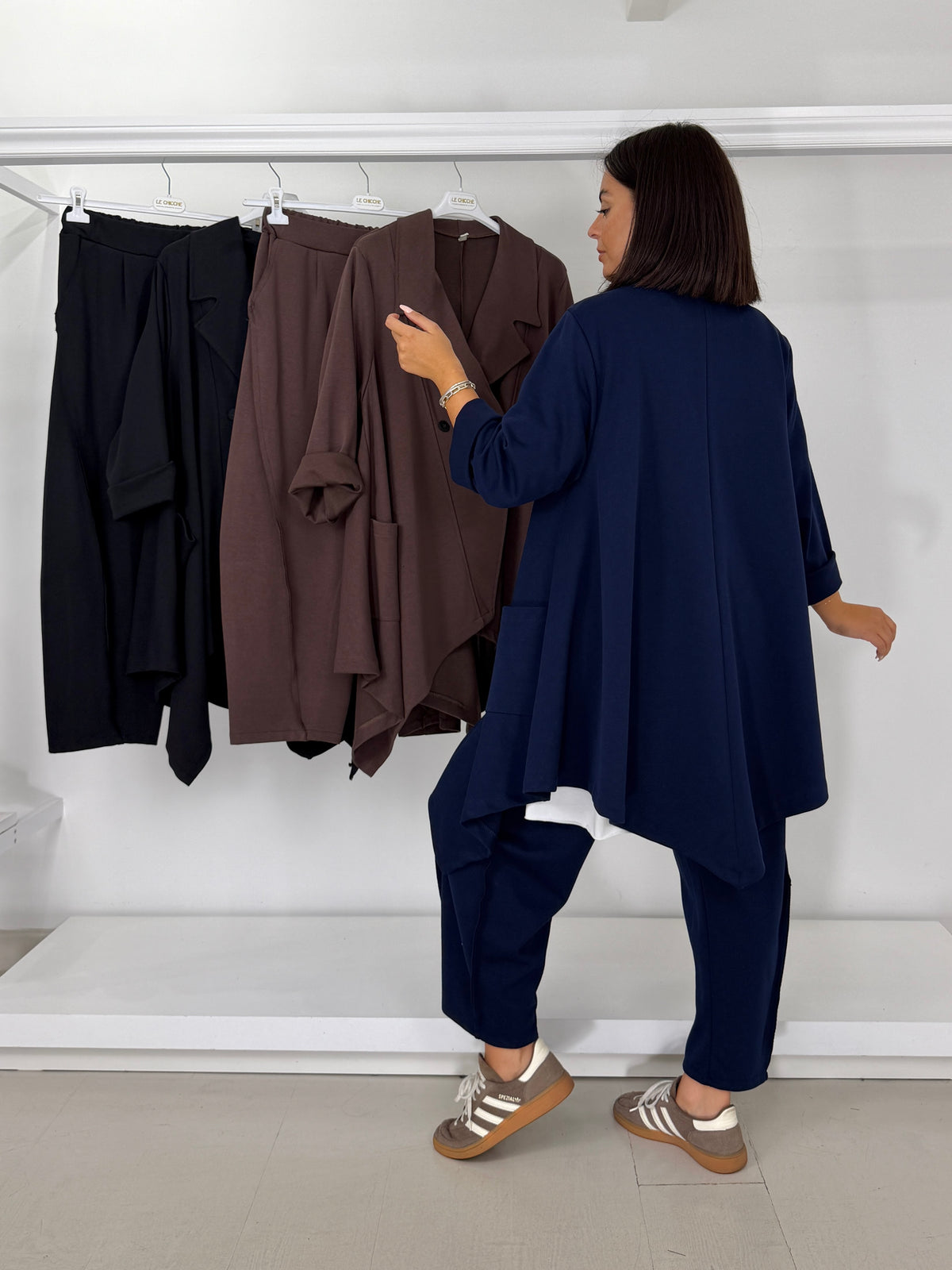 Pantalone cucitura diagonale caldo cotone