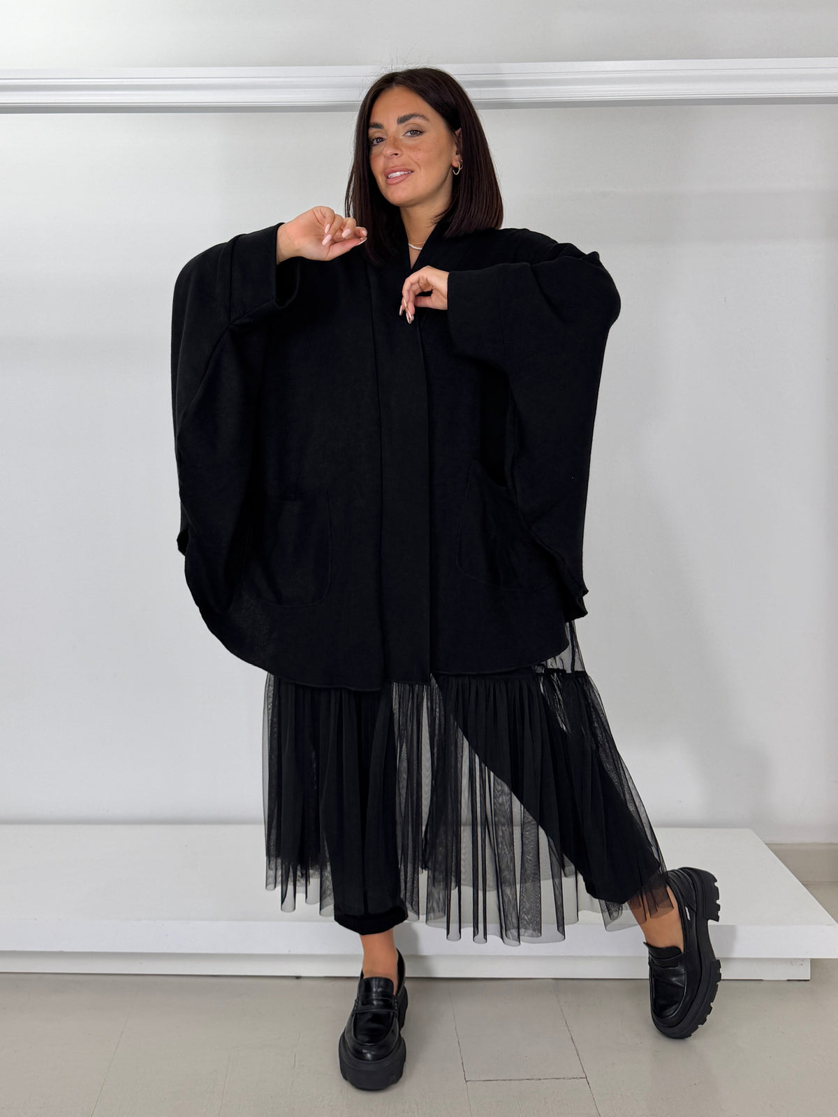 DOLCEMENTE CURVY Cardigan applicazione gatto
