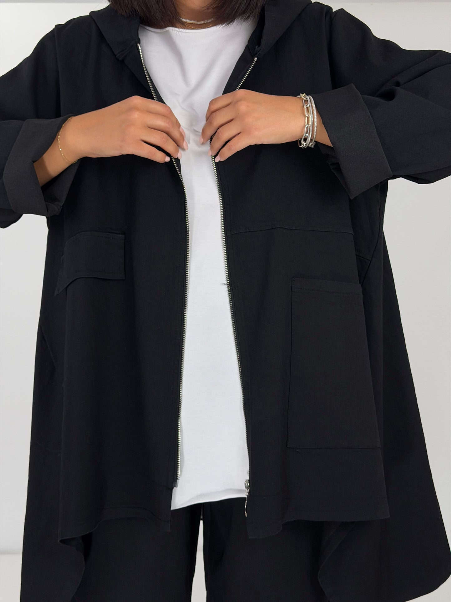 Giacca svasata jeans elasticizzato