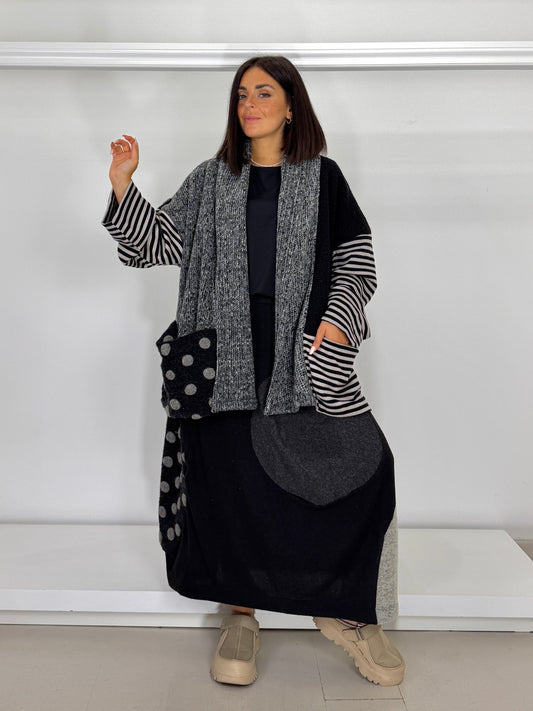 URBAN BY ALEMBIKA Cardigan con tasche mix fantasie