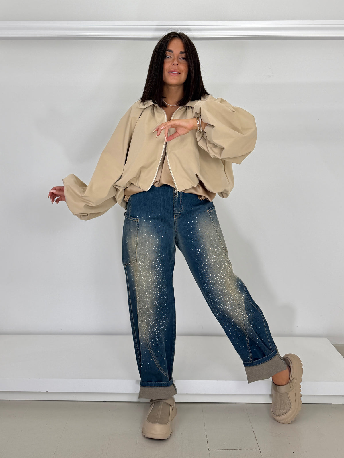 Jeans con strass