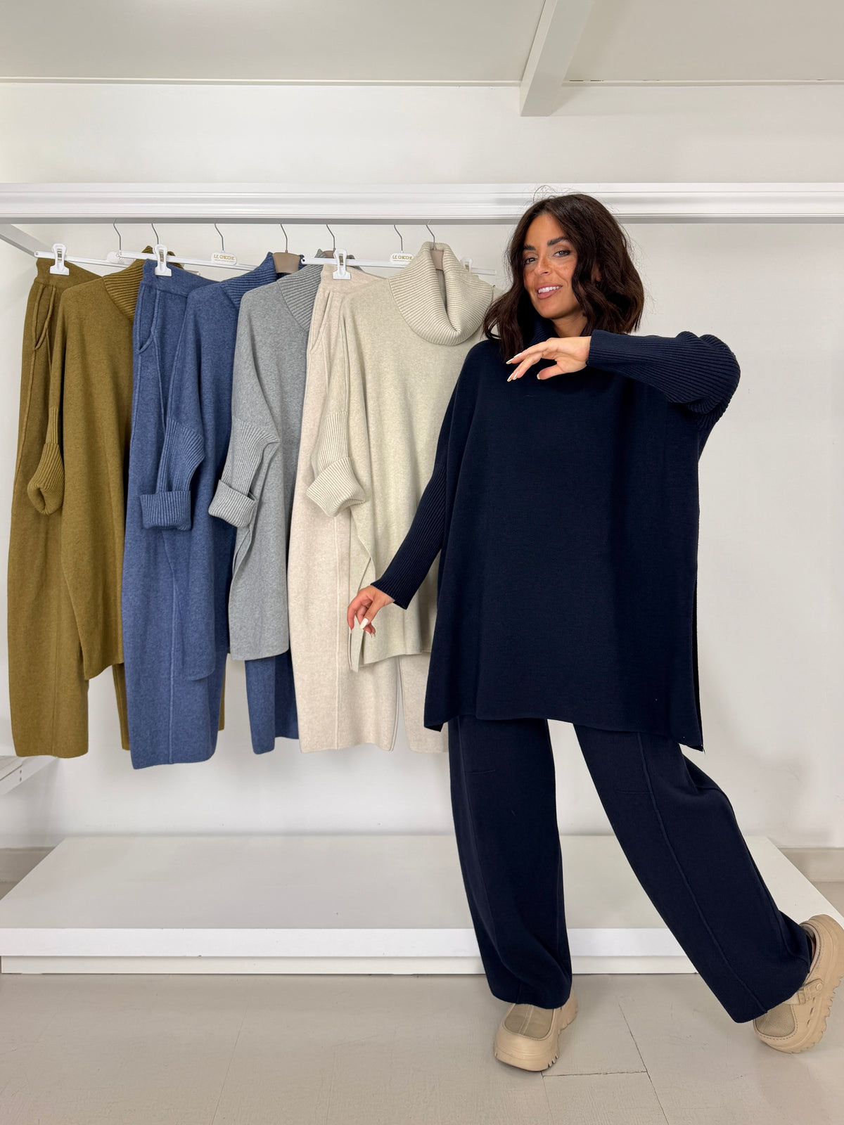 Pantalone in maglia a ovetto