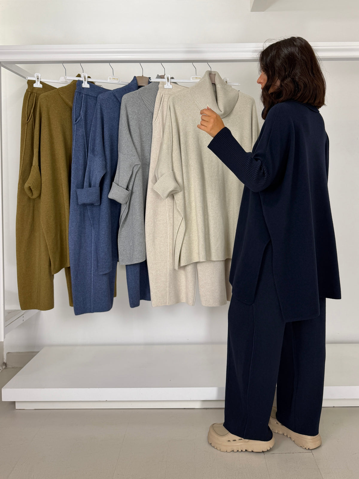Pantalone in maglia a ovetto